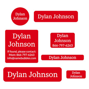 middle school name labels one color candy apple