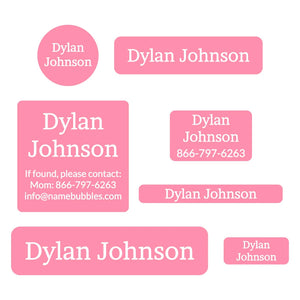 middle school name labels one color pink grapefruit