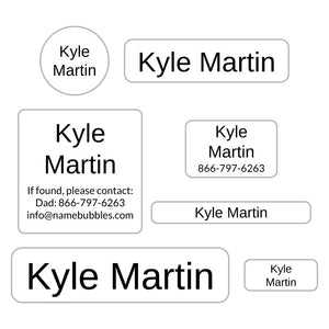 middle school name labels simple black
