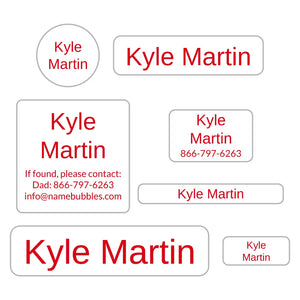 middle school name labels simple candy apple