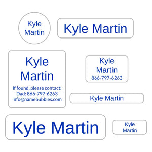 middle school name labels simple sapphire