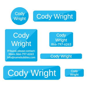 middle school name labels split blue