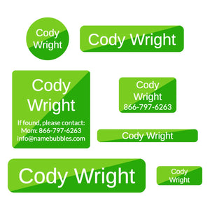 middle school name labels split green