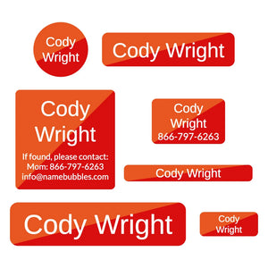 middle school name labels split red