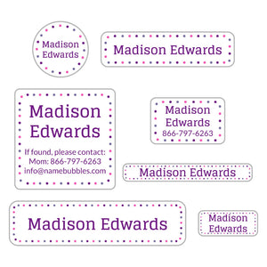 middle school name labels dots alpine glow
