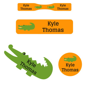 baby labels pack allligator orange