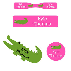 baby labels pack allligator pink