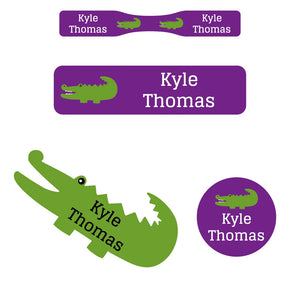 baby labels pack allligator purple