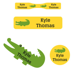 baby labels pack allligator yellow