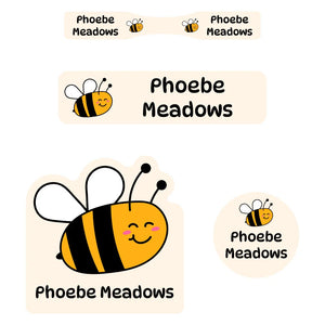 baby labels pack bee light tan