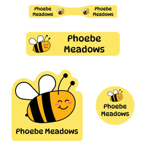 baby labels pack bee yellow