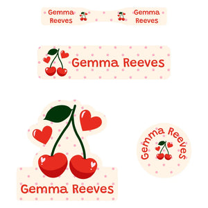 baby labels pack cherries cream