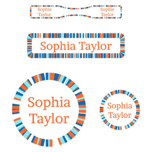 baby labels pack confetti orange splash