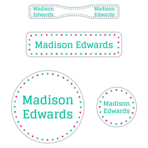 baby labels pack dots pacific surf