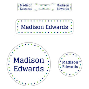 baby labels pack dots sublime lime