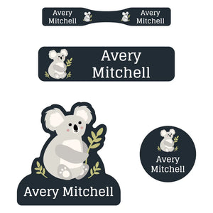 baby labels pack koala nighttime navy