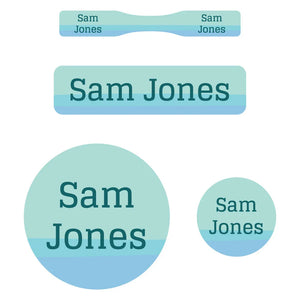 baby labels pack ombre blue