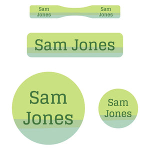 baby labels pack ombre green