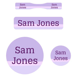baby labels pack ombre purple
