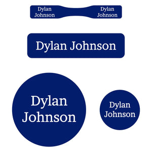 personalized baby name labels - one color indigo