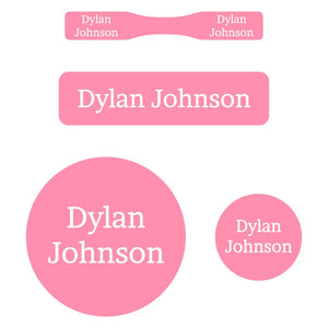 personalized baby name labels - one color pink grapefruit