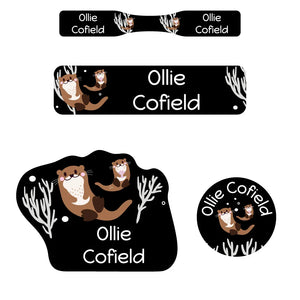 baby labels pack otter black