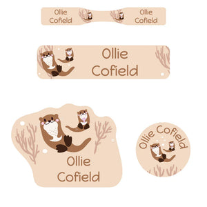 baby labels pack otter tan
