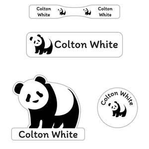 baby labels pack panda white