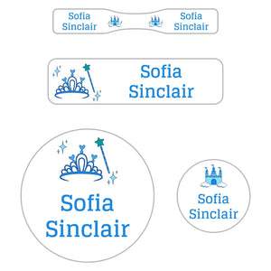 baby labels pack princess white - blue