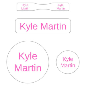 baby labels pack simple bright pink