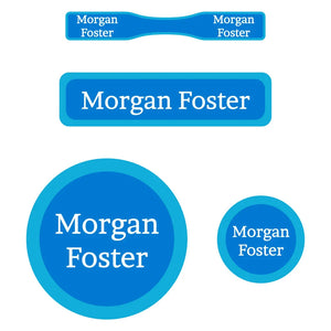 baby labels pack solid border bright blue