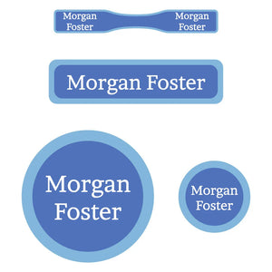 baby labels pack solid border denim