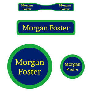 baby labels pack solid border navy