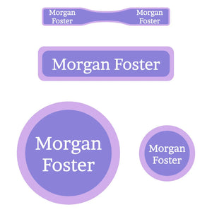 baby labels pack solid border violet