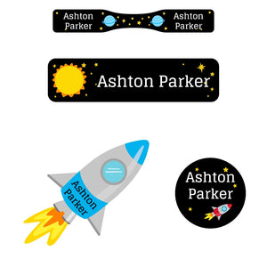 space baby labels pack