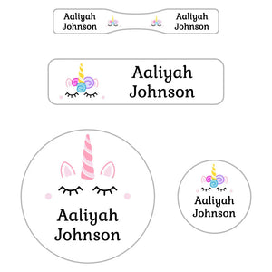 unicorn baby labels pack
