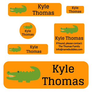 school labels pack allligator orange
