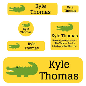 school labels pack allligator yellow