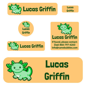 school labels pack axolotl orange