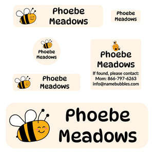 school labels pack for kids bee light tan