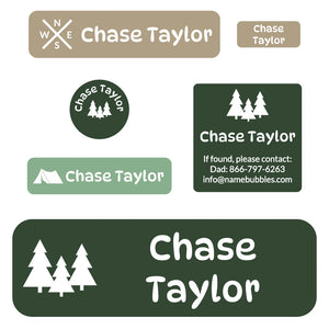 school labels pack campsite dino roar