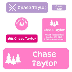 school labels pack campsite fairy princess