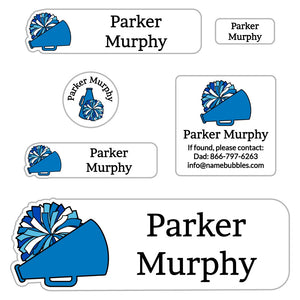 cheer blue school labels pack