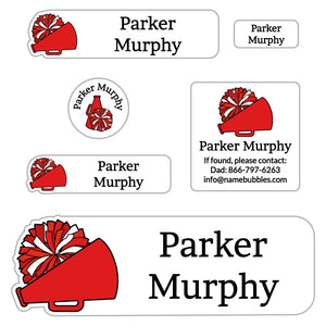 cheer red school labels pack