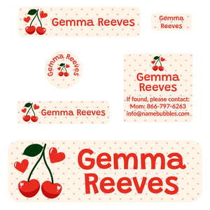 school labels pack cherries cream