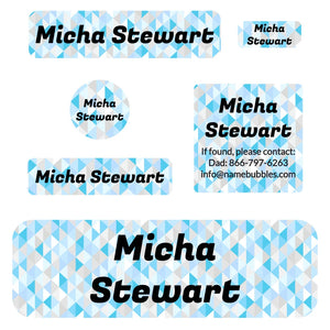 school labels pack crystal prism aquamarine