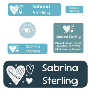 school labels pack doodle hearts arctic popsicle