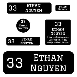 kids name labels for school supplies in jersey black