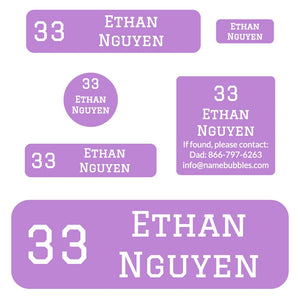 kids name labels for school supplies in jersey lavender