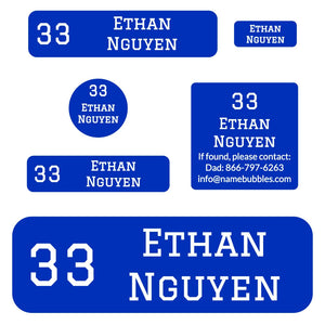 kids name labels for school supplies in jersey sapphire